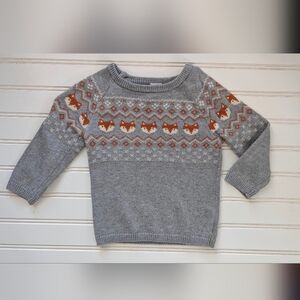 H&M Gray Sweater with Fox Pattern